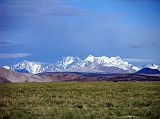 Tibet Kailash 04 Saga to Kailash 19 Nepal Mountains from past Paryang Just after we left our campsite 43km past Paryang, we had a fairly clear view of the mountains on the Nepalese border.